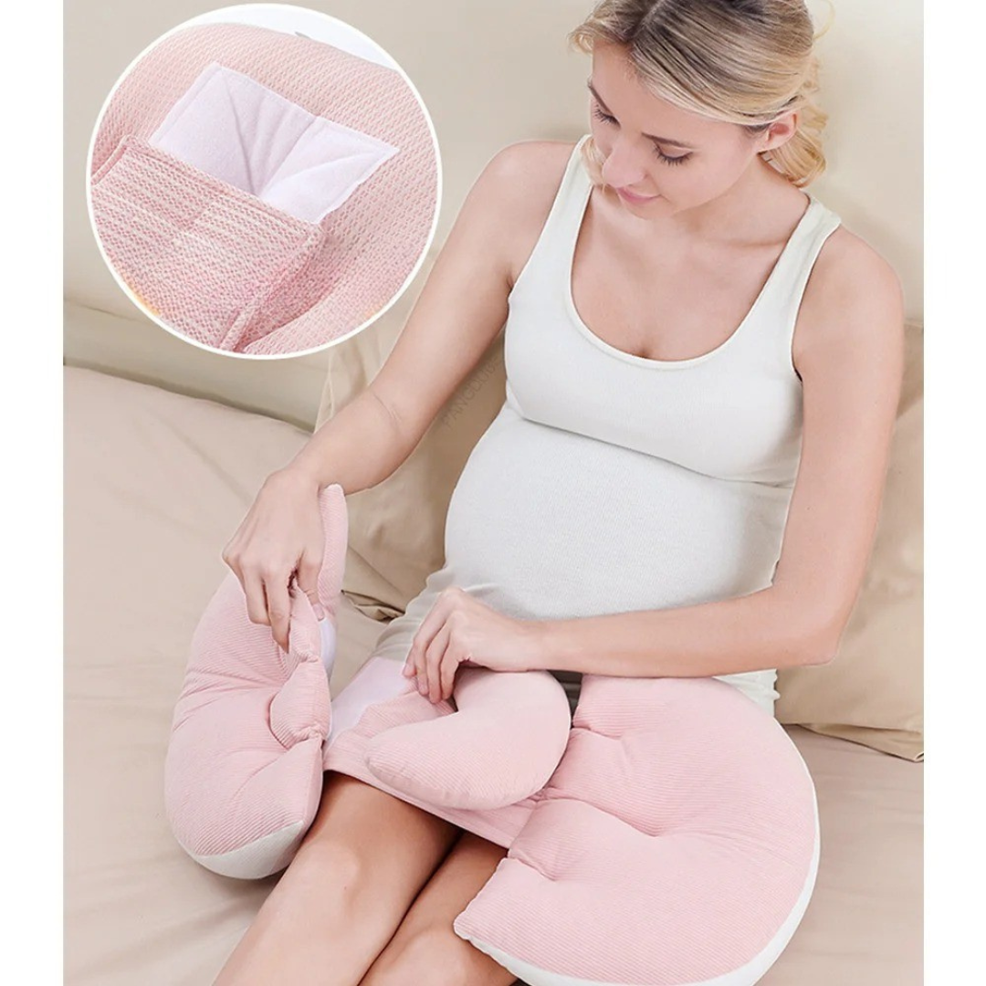 MamiComfort – U-förmiges Schwangerschafts- & Stillkissen mit Rundum-Stütze